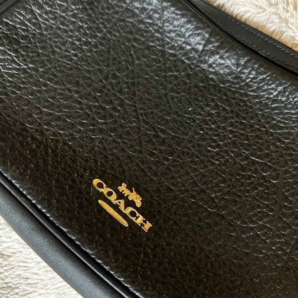 Coach- Black Pebbled Leather Crossbody - Picture 2 of 9